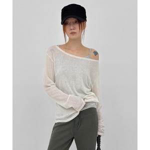tシャツ 「MADE」 モネブリネン混シアーニットT レディース