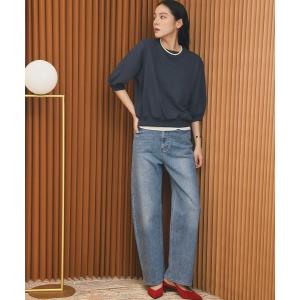 ジーンズ デニム デニムパンツ 「2026SS」バレルレッグデニムパンツ ウエストゴム ストレッチ 洗える レディース