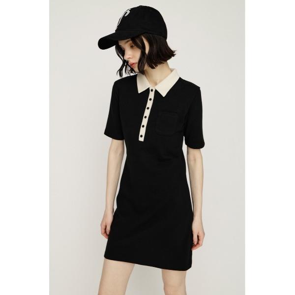 ワンピース BI COLOR COLLAR S/OP バイカラーカラーショートワンピース 春服 夏服