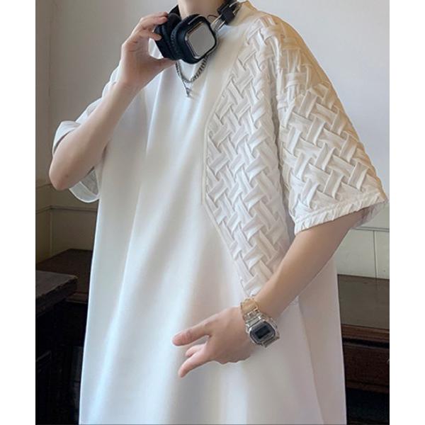 tシャツ クロス編み異素材Tシャツ メンズ レディース