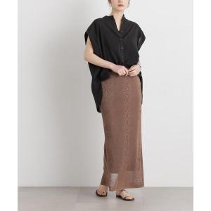 ロング スカート メッシュレースニットスカート