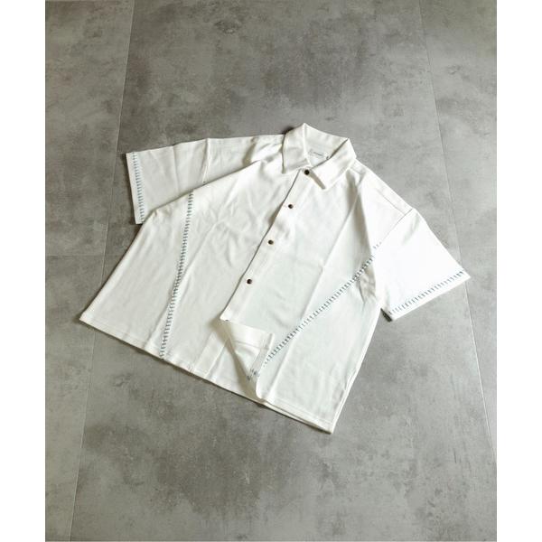 シャツ 半袖 ATELANE /カルゼラダーステッチ/半袖オープンカラーシャツ メンズ レディース