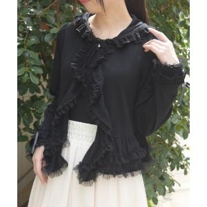 カーディガン ＵＶカットフードフリルカーディガン レディース
