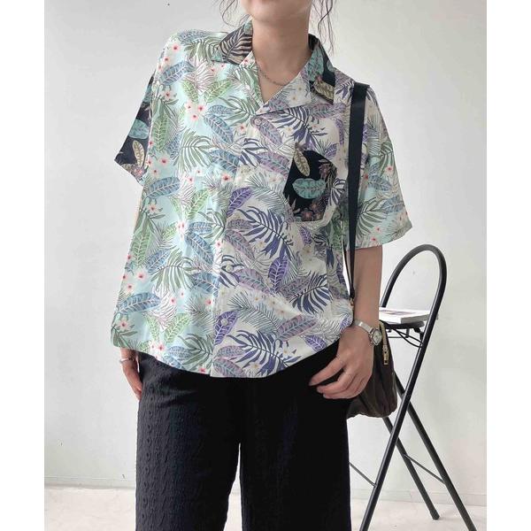 アロハシャツ ブラウス シャツ 夏 半袖 ◯アロハ 開衿シャツ「UNISEX ITEM」 レディース