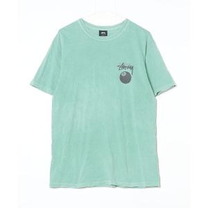 「STUSSY」 ワンポイント半袖Tシャツ M グリーン メンズ