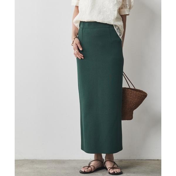 「CHIC STYLE」 ニットスカート 3L グリーン レディース