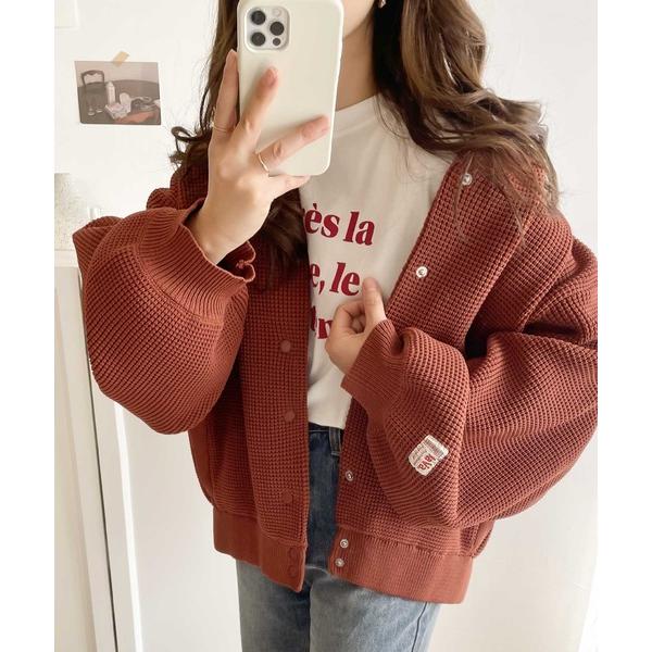 「Java」 カーディガン MEDIUM レンガ レディース
