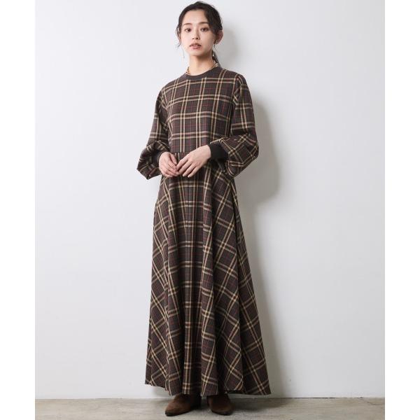 「CHIC STYLE」 長袖ワンピース LL グレー レディース