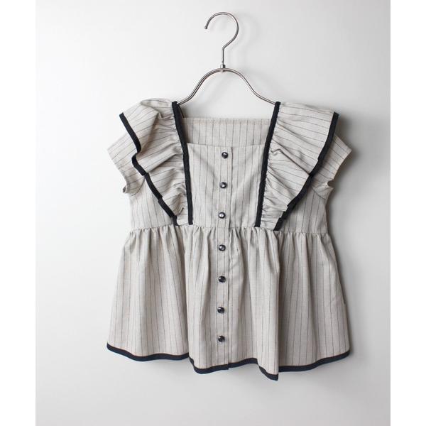 コットンリネンフリルチュニック キッズ 子供服 女の子