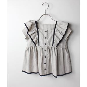 コットンリネンフリルチュニック キッズ 子供服 女の子