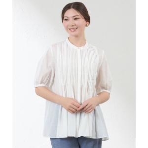 アマカ　新品未使用タグ付き　半袖 レース切替 ブラウス AMACA（アマカ） tシャツ 半袖 プレーティング天竺 レース切替Tシャツ