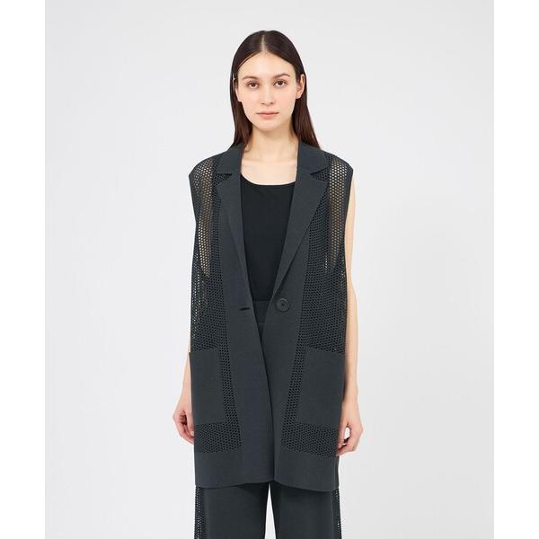 ベスト ジレ 「La maglia estate」 メッシュニットロングジレ レディース