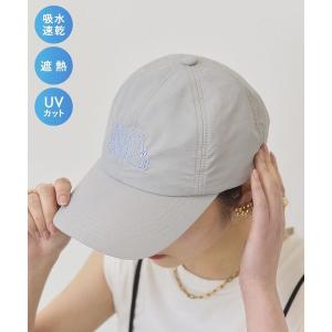 キャップ 帽子 「遮熱・UVカット」リップストップロゴキャップ レディース