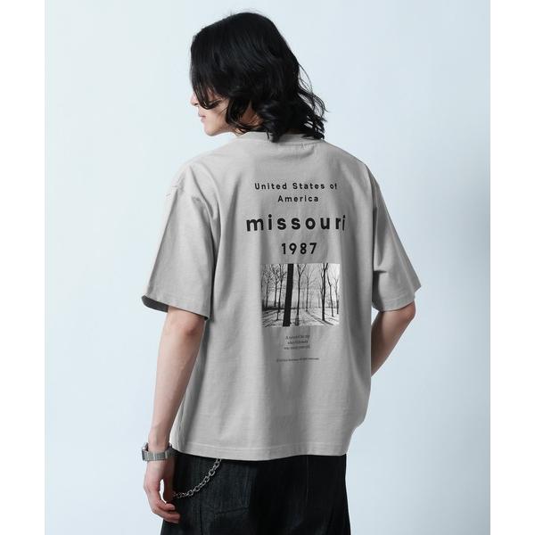tシャツ 「Yoichiro Nishimura」モノクロフォトプリントTシャツ メンズ
