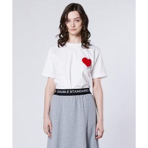 tシャツ ハートワッペン 天竺Tシャツ レディース
