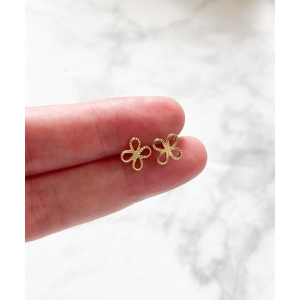 ピアス YU-KA:クローバーシルエット ミニピアス Clover silhouette mini ...