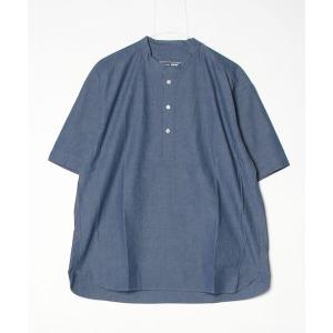 シャツ コットン/麻クラフトワッシャープルオーバー半袖シャツ メンズ