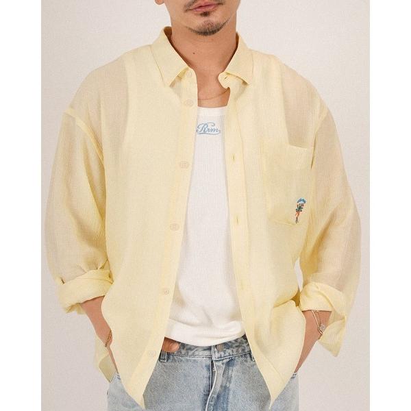 シャツ シースルーカラーシャツ メンズ