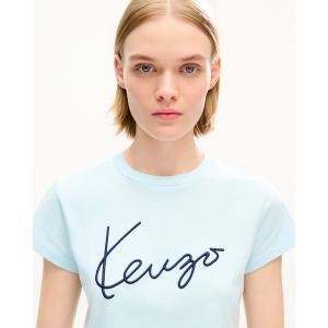 tシャツ 'KENZO Signature' エンブロイダリー クロップド Tシャツ イン コットン レディース