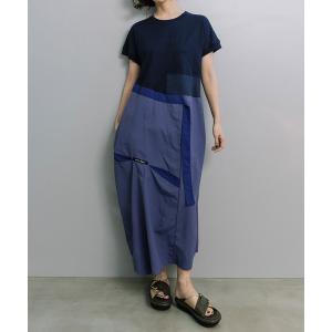 ワンピース アシンメトリーコンビネーションワンピース