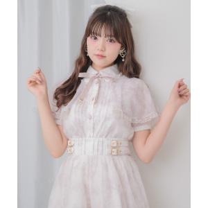 ブラウス シャツ 半袖 「セットアップ対応/新色登場」レースフリルケープブラウス レディース