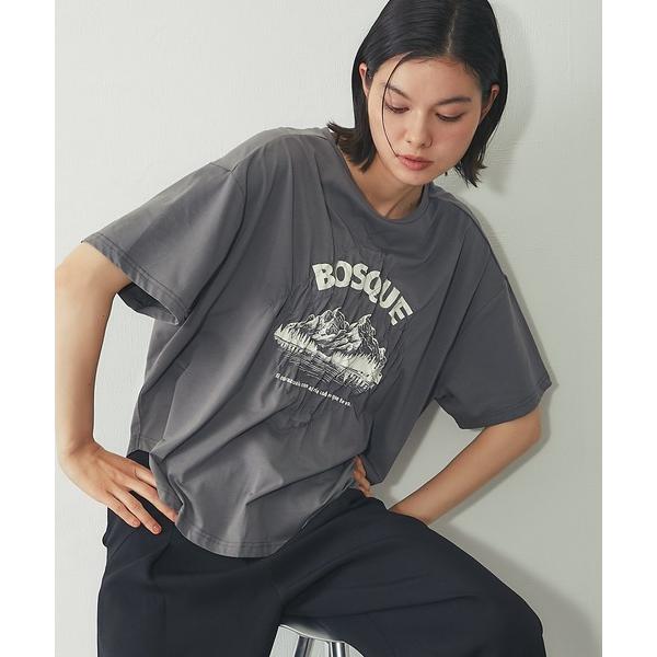 tシャツ 「接触冷感」クリアー天竺 シャーリングロゴTシャツ レディース