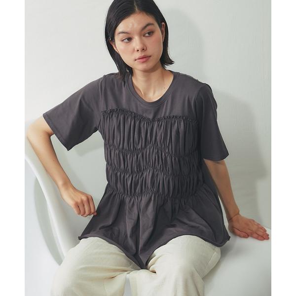 tシャツ 「接触冷感」フロントシャーリングカットソー レディース