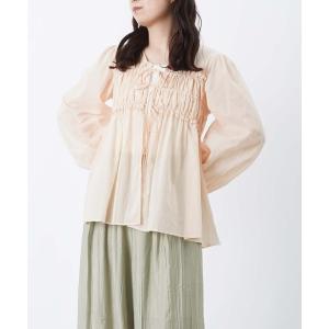 ブラウス シャツ LC/LLL シャーリングブラウス レディース