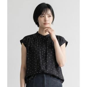 ブラウス シャツ 「R」「INNOWAVE」サテンドットプリントブラウス レディース