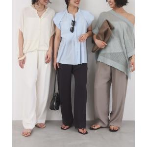 スラックス パンツ 「スタッフ企画」ジョーゼットアジャストパンツ レディース