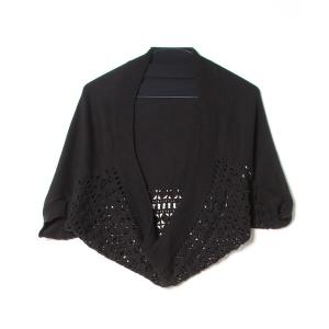 「DKNY DONNA KARAN NEW YORK」 ニットボレロ P ブラック レディース