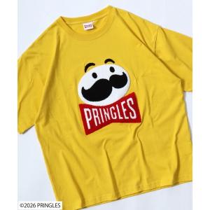 tシャツ Pringles（プリングルズ） Mr.P サガラ刺繍 バックプリントTシャツ/ビッグシルエット キャラクター ツアーT風 ユニセックス