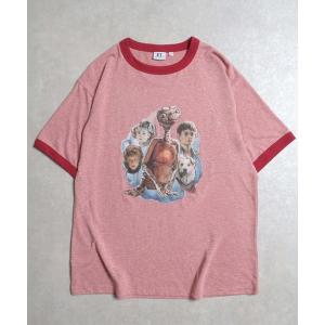 tシャツ E.T. プリント リンガーTシャツ/半袖 メンズ レディース ユニセックス メンズ レディース