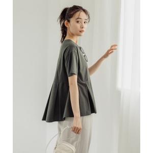 「GLOBAL WORK」 半袖Tシャツ MEDIUM チャコールグレー レディース