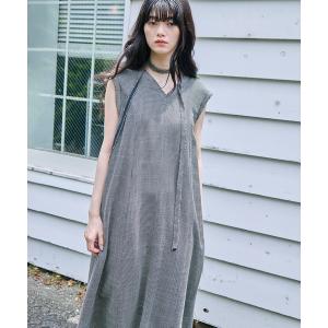 ワンピース 「STUDIOUS/ステュディオス」「ベルト⇔チョーカー2WAYワンピ」Washable Mesh Dress/ウォッシャブルメッシュドレス/快適/小顔効果リボン/バケ…