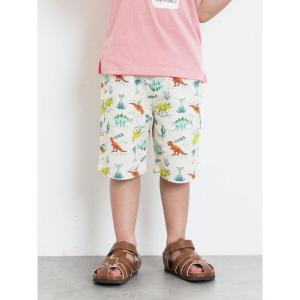 ハーフパンツ パンツ ハーフ丈恐竜柄ひんやりパン...の商品画像