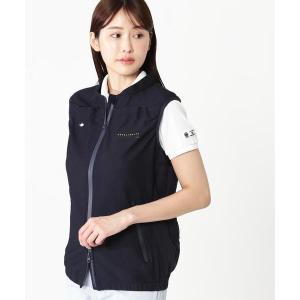 ベスト ジレ 「PEARLY GATES」ファン＆ペルチェ付きディンプルメッシュストレッチラミネート レディース
