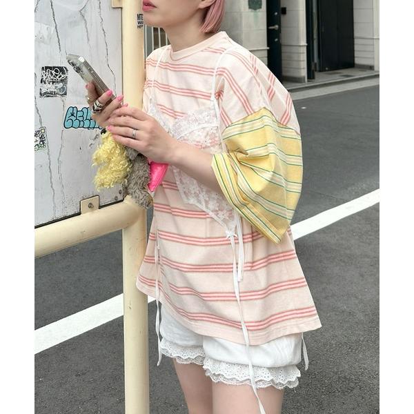 tシャツ パネルボーダーBigT レディース