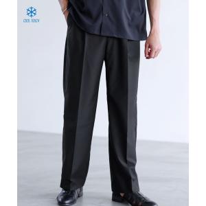 ワイドパンツ スラックス 「接触冷感」上質サマーTRセミワイドスラックス メンズ