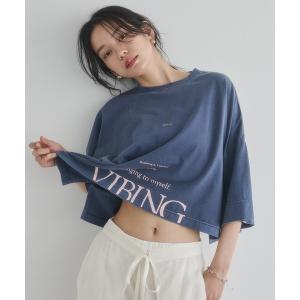 tシャツ ワイドショート ロゴTシャツ レディース