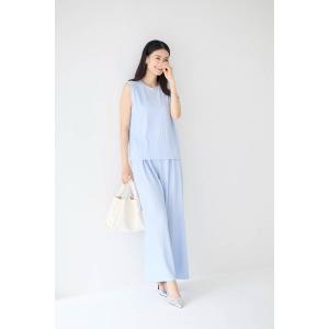 ワイドパンツ パンツ リラックス楊柳カットワイドパンツ レディース