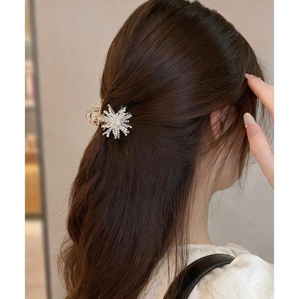 ヘアクリップ パール フラワー ヘアクリップ / バンスクリップ