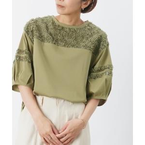 tシャツ LC/LLL チュール素材袖ラインプルオーバー レディース