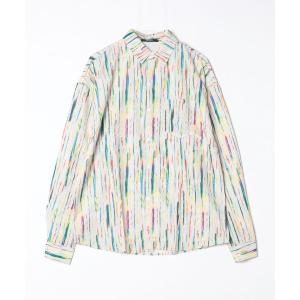 tシャツ 長袖シャツ ストライプ カジュアルシャツ 総柄デザイン Bling Leads メンズ