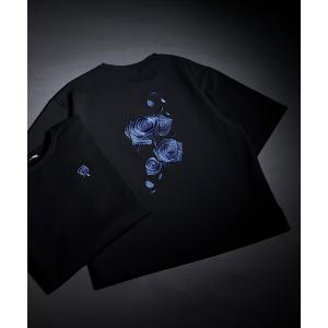 tシャツ バックフラワー刺繍ポンチT メンズ レディース