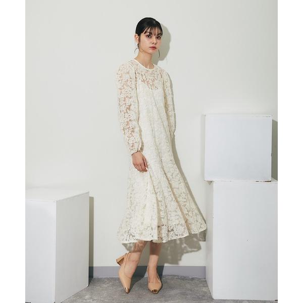 「SMILE ORCHID」 長袖ワンピース M アイボリー レディース