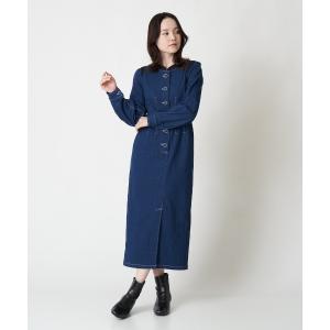「A de a.v.v」 長袖ワンピース 38 ブルー レディース