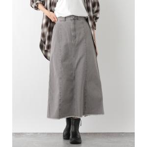 「GLOBAL WORK」 デニムスカート LARGE グレー レディース