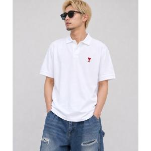 ポロシャツ 半袖 「AMI PARIS」アミ パリス Small Heart Polo Shirt ワンポイント ロゴ ポロシャツ / BFUPL001 760 メンズ レディース