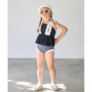 水着 「SWIM」肩フリルタンキニ キッズ 子供 女の子